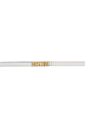 Moschino White Logo Belt