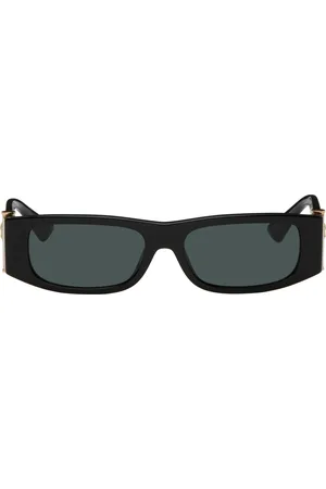 VERSACE Black Medusa Glam Rectangular Sunglasses