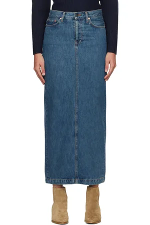 WARDROBE.NYC Column Denim Maxi Skirt