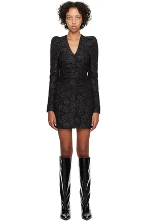Ganni Black Jacquard Minidress