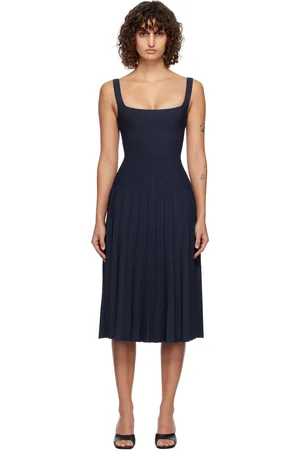 Staud Navy Ellison Midi Dress