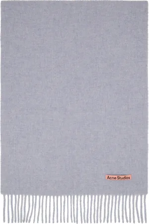 Acne Studios Purple Narrow Fringe Wool Scarf