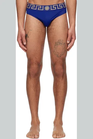 VERSACE Blue Greca Border Swim Briefs