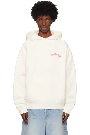 AWAKE NY Off-White Twill Embroidered Logo Hoodie