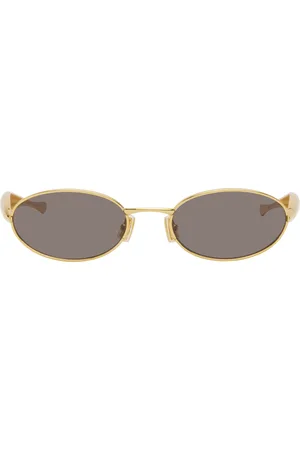 Bottega Veneta SSENSE Exclusive Gold Sardine Oval Sunglasses