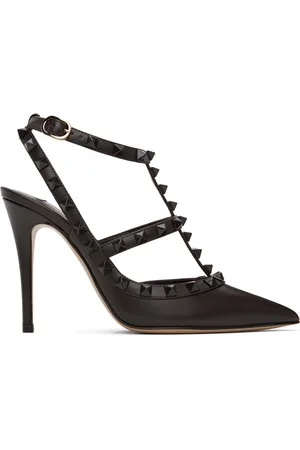 VALENTINO GARAVANI Brown Rockstud Ankle Strap Heels