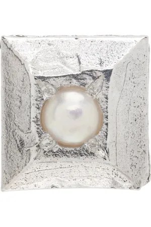 The Ouze Silver Pearl Stud Single Earring
