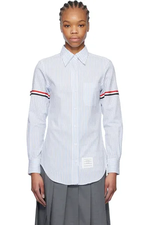 Thom Browne Blue & White Pointed Collar Shirt
