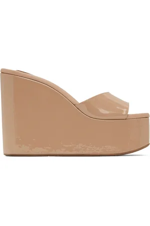 Alaïa Pink Platform Wedge Mules
