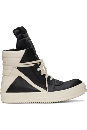 Rick Owens Black & Off-White Hollywood Geobasket Sneakers