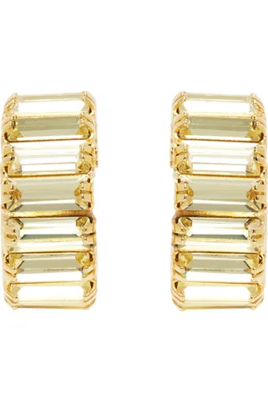 MAGDA BUTRYM Gold Baguette Cut Crystal Ear Cuffs