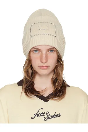Acne Studios Beige Embellished Square Beanie