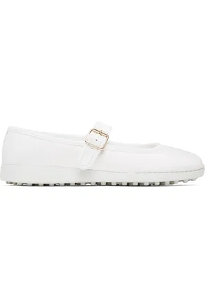 A.P.C. White Moe Mary Jane Ballerina Flats