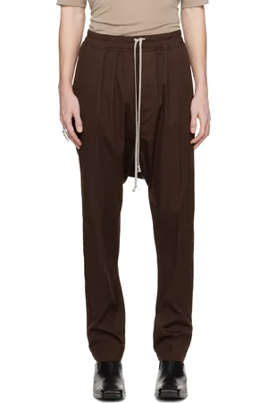 Rick Owens Brown Hollywood Drawstring Long Trousers