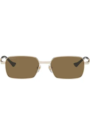 Gucci Gold Rectangular Sunglasses