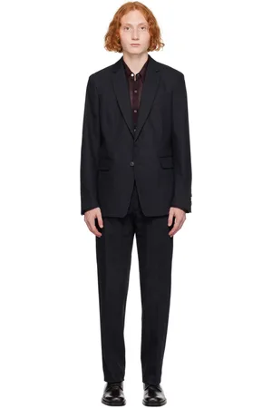 DRIES VAN NOTEN Black Cotton & Linen Suit