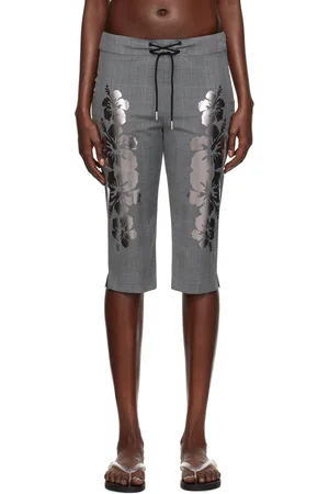 Petra Collins SSENSE Exclusive Gray Mimi Wade Edition Prince Wales Printed Shorts