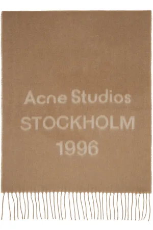 Acne Studios Tan Logo Jacquard Scarf