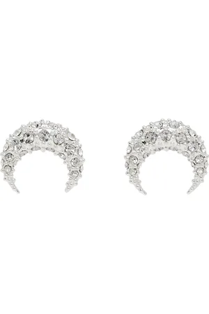 Marine Serre Silver Moon Stud Earrings
