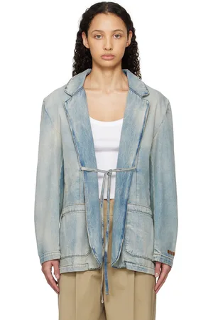 Msgm Blue Faded Denim Jacket