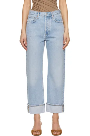 AGOLDE Blue Fran Low Slung Straight Jeans