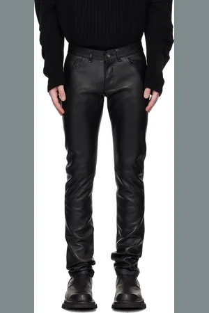 Altu Black Straight-Leg Leather Pants
