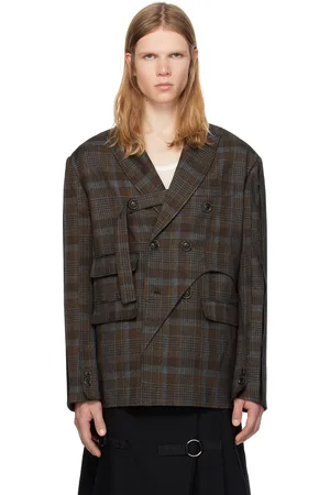 Andersson Bell SOE Check Wrap Double-Breasted Blazer