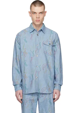 Viktor & Rolf Blue Floral Denim Shirt