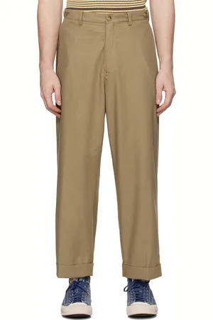 Beams Beige Ivy Wide Trousers