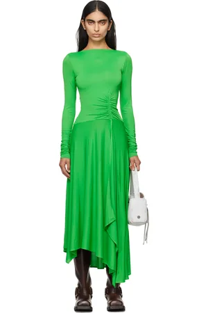 Acne Studios Green Long Sleeve Maxi Dress
