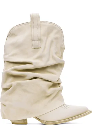 R13 SSENSE Exclusive Off-White Low Rider Cowboy Boots