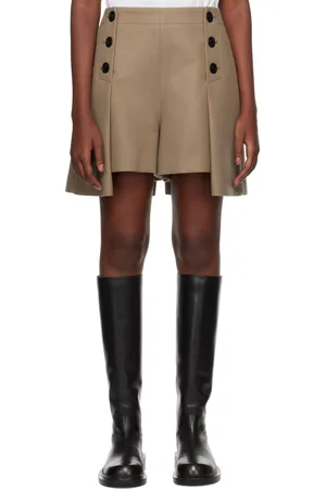 SACAI Beige Wool Melton Shorts
