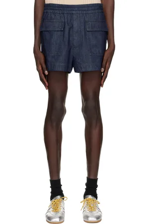 DRIES VAN NOTEN Navy Drawstring Denim Shorts