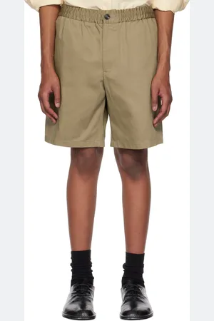 Ami Khaki Cotton Elasticated Waist Shorts