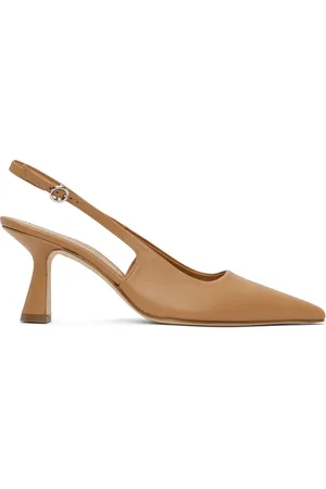 Aeyde Tan Fernanda Leather Slingback Heels