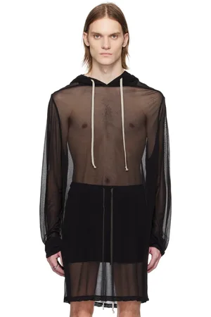 Rick Owens Black Hollywood Sheer Hoodie