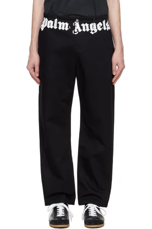 Palm Angels Black Classic Logo Chino Trousers