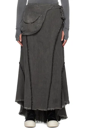 Hyein Seo SSENSE Exclusive Gray Midi Skirt