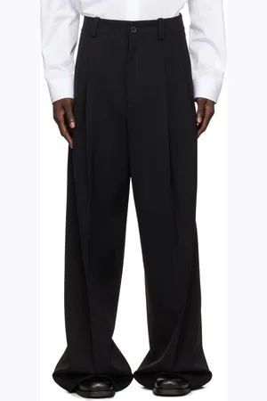 OFF-WHITE Black Wool Tailored Trousers