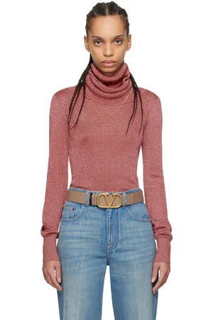 VALENTINO Pink Maglia Solid Lurex Turtleneck