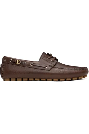 VALENTINO GARAVANI Brown Driver Fastaway Buffalo Loafers