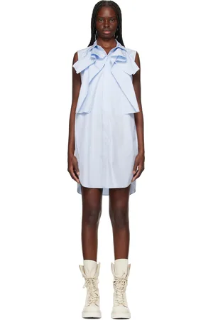 SACAI Blue & White Poplin Minidress