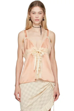 Anna Sui Pink Lace Trim Camisole