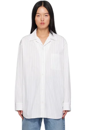 Bottega Veneta White Pinstripe Shirt