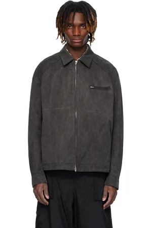 JUUN.J Gray Washed Cotton Work Denim Jacket