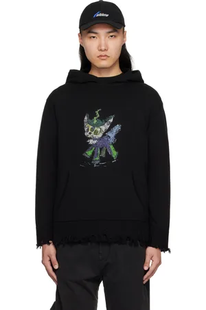 We11 Done Grunge Monster Pony Knit Hoodie