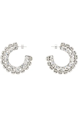 AREA Small Crystal Hoop Earrings