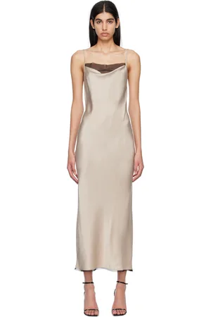 Bec & Bridge Beige Helena Strappy Midi Dress