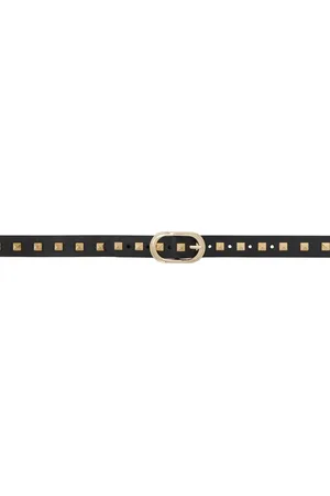 Ernest W. Baker Black Studded Leather Belt