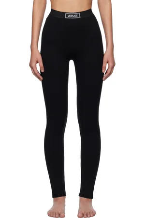VERSACE Black 90s Vintage Logo Leggings